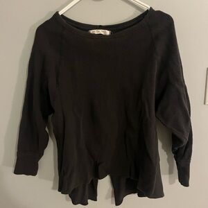 Free People Black Ribbed Top